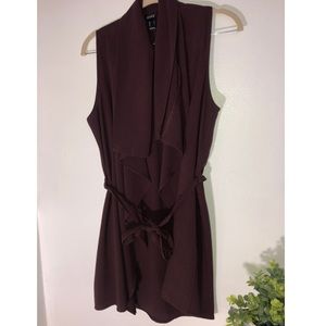 Plum Sleeveless Wrap around Shawl